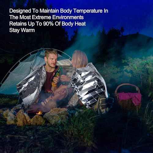 9 Pack Emergency Blankets, Outdoor Survival Emergency Insulated Gear, Mylar Thermal Space Insulated Blanket, Perfect for Camping, Hiking, Running, Marathon, Wilderness Rescue or First Aid