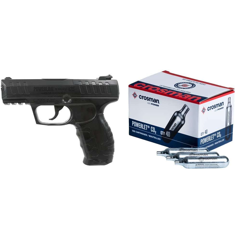 Daisy Powerline 426 Air Pistol and Crosman 40-Count 12-Gram CO2 Cartridges Bundle