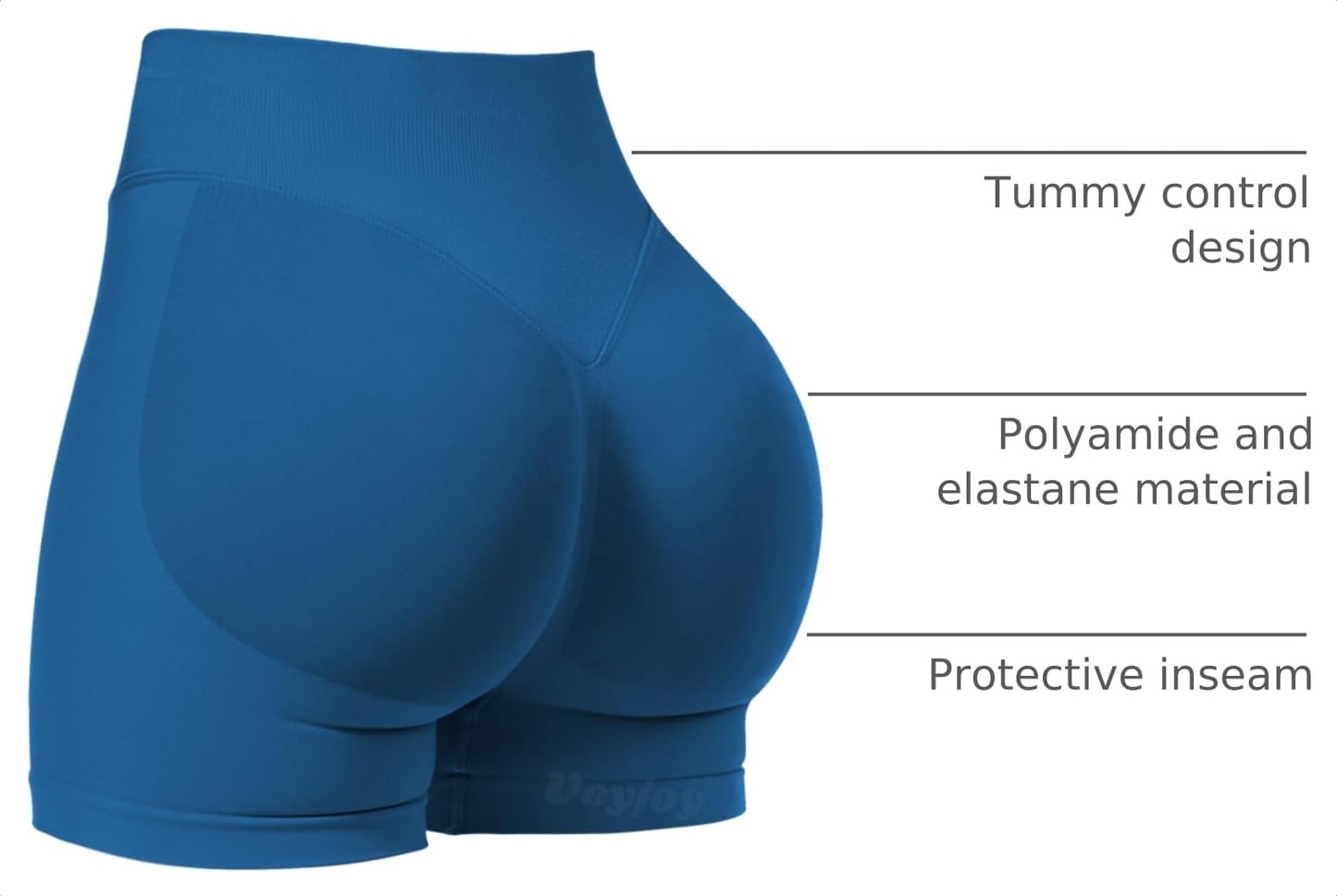 VOYJOY Women Workout Impact Shorts 2.5"/ 3.6"/ 4.5"/ 6" Scrunch Butt Booty