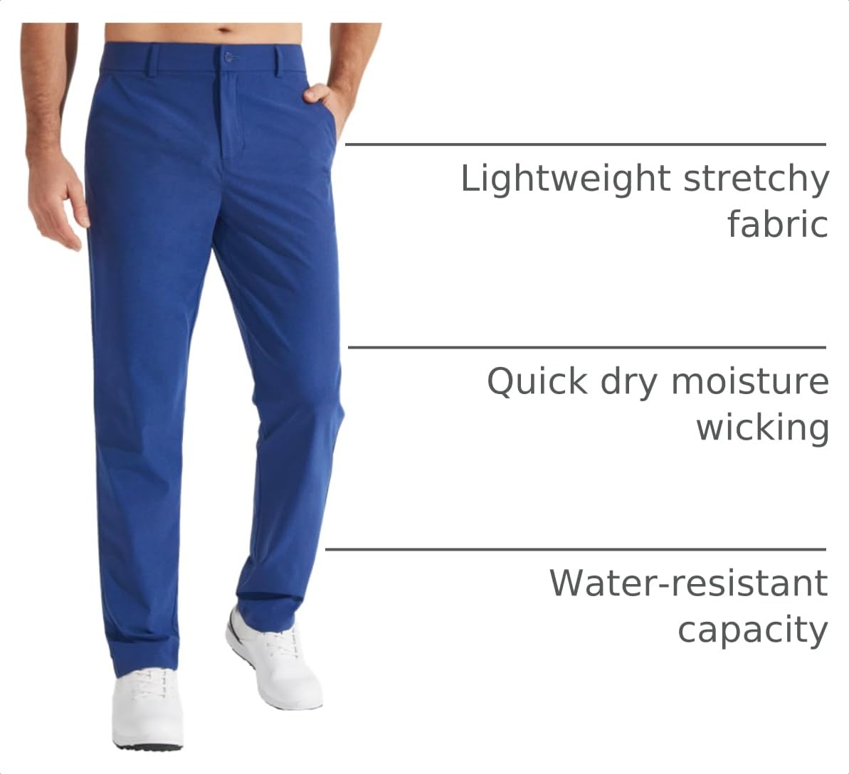 Libin Men's Pants 30" Comfy Business Casual Golf Pants Quick Dry Lightweight Fashion Outfits for Men Travel Vocation Dress Work Water Resistant, Royal Blue, 32W x 30L