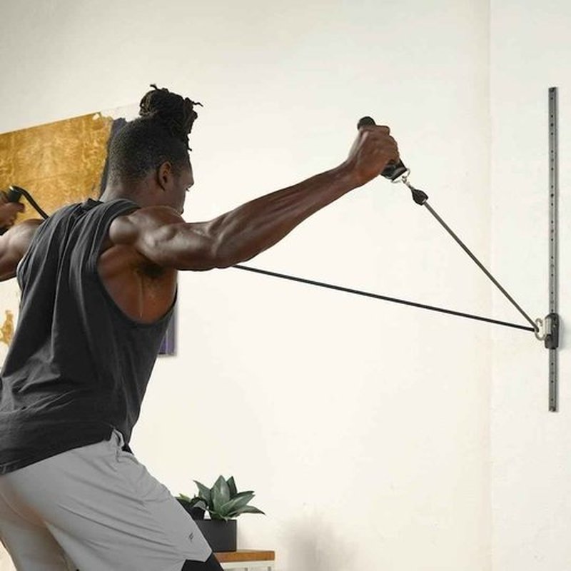 Myosource Kinetic Bands Space Saver Gym Resistance Bands Exercise Equipment for at Home Fitness Workout | Resistance Band Wall Anchor with 1 Rail, 1 Rail Car (Without Resistance Bands)