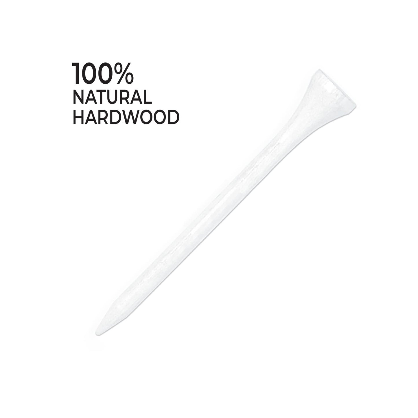 Pride Deluxe Wooden Golf Tees - 500 Count, 2 3/4 Inch - White - #1 Brand on Tour - Best for Drivers & Woods - Improve Distance and Accuracy