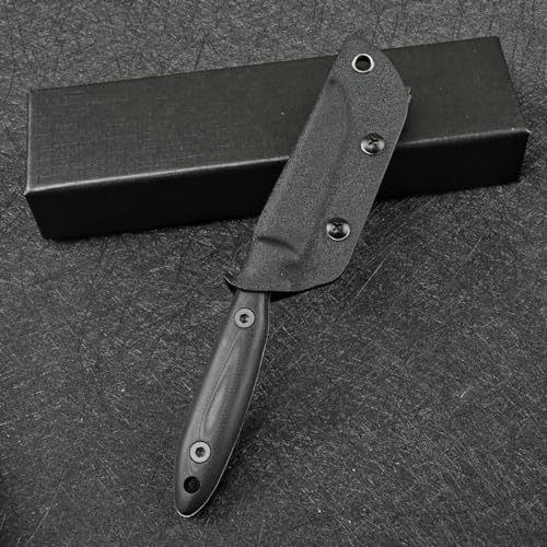 SDOKEDC Knives DC53 Steel Tactical Fixed Blade Knife with kydex sheath for Men EDC Outdoor Camping Survival Hunting (Black G10 handle)