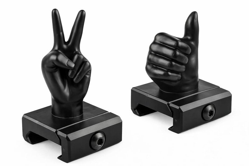 GOTICAL Finger Sight Set, Fixed Backup Front and Rear Sight BUIS Set, Fit Picatinny Rail and Weaver (2 Sets of Finger Set) (4Pcs/Set Finger Thumb) (4Pcs/Set Finger Thumb)