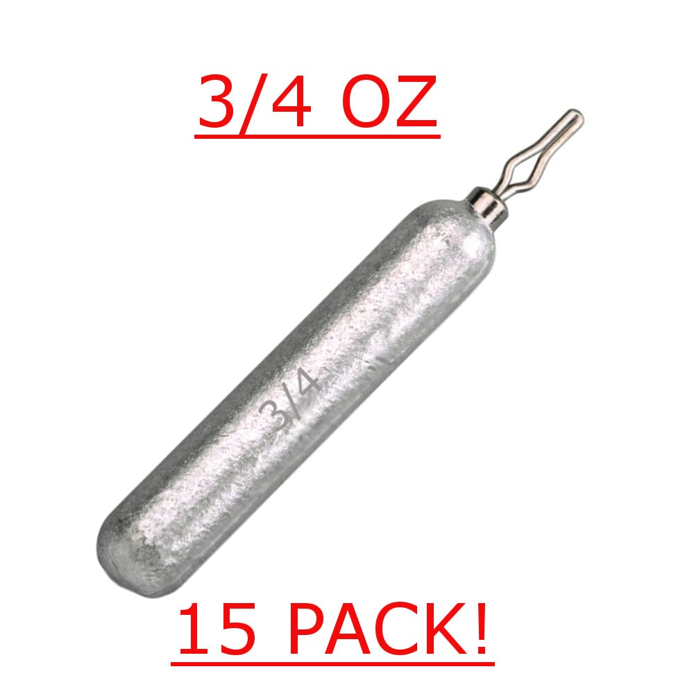 Reaction Tackle Drop Shot Weights for Bass Fishing - Skinny Pencil Sinkers for Drop Shot Rig - Freshwater and Saltwater Finesse Fishing - Silver 3/4 Oz (15-Pack)