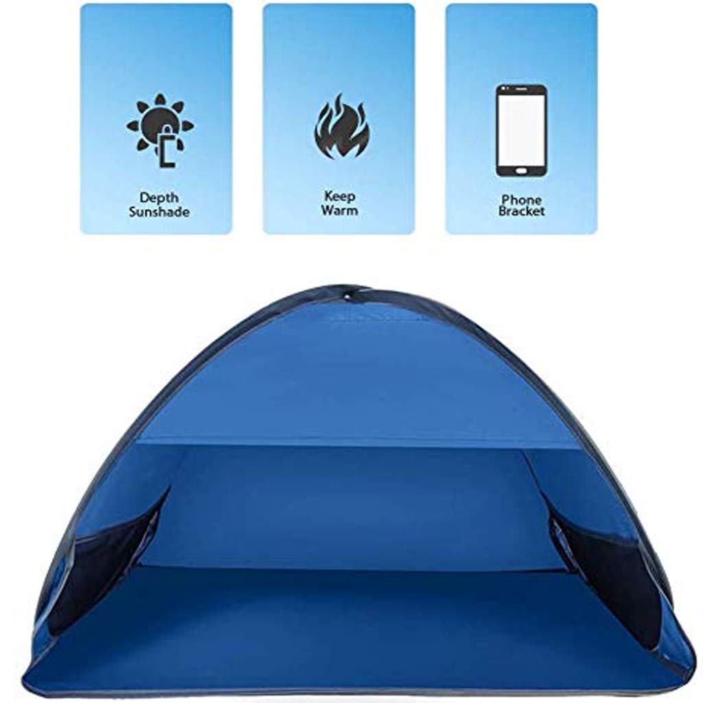 Beach Sun Shelters,Instant Sun Shade Canopy Head PopUp Canopy Automatic Shade Tent for Camping Hiking Picnic Portable Sun Shelter Windproof Waterproof with Mobile Phone Stand