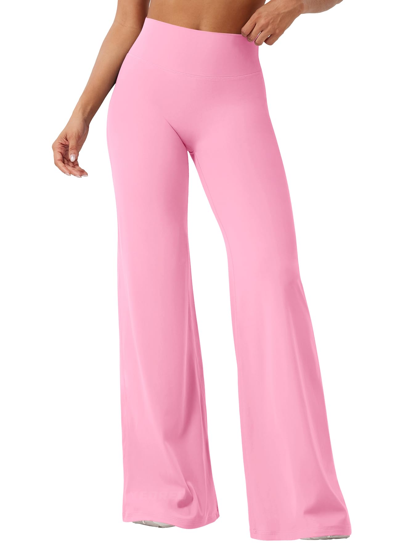 YEOREO Workout Womens Straight Leggings 35" Yoga Pants Bubblegum Pink XS