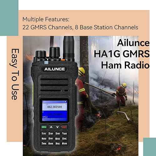 Retevis Ailunce HA1G GMRS Handheld Radio, Upgrade Chirp, GMRS Radio with IP67 Speaker Mic, IP67 Waterproof, NOAA, 2800mAh USB-C Rechargeable Portable Two Way Radio for Hunting, Camping
