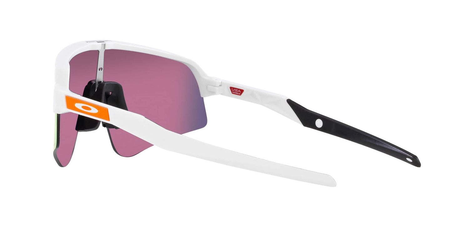 Oakley Men's Oo9465 Sutro Lite Sweep Rectangular Sunglasses, Matte White/Prizm Road, 39 mm