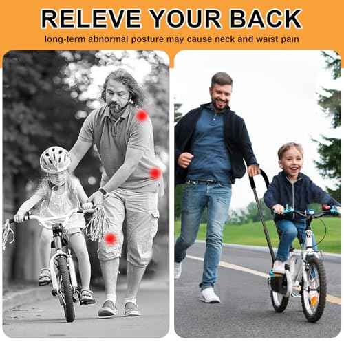 Bike Training Handle - Adjustable Balance Push Bar 22"-29" Height for Kids Learning to Ride - Children Bike Trainer Accessory, 4-Level Safety Handle Attachment