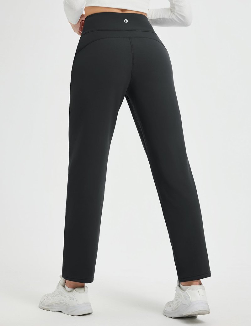 baleaf Fleece Lined Pants Women Winter Thermal Warm Water Resistant High Waisted Travel Pants Thick Pants Work Golf Casual Black M
