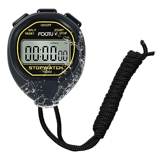 FCXJTU Digital Simple Stopwatch Timer, No Bells, No Alarm, Simple Basic Operation, Silent, Clear Display, ON/Off, Large Display for Swimming Running Training Kids Coaches Referees Teachers