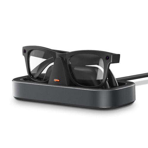 Charging Station for Meta Ray-Ban Glasses - Wayfarer, Skyler, Headliner & Oakley Meta HSTN Charger with LED Indicator, Space Gray