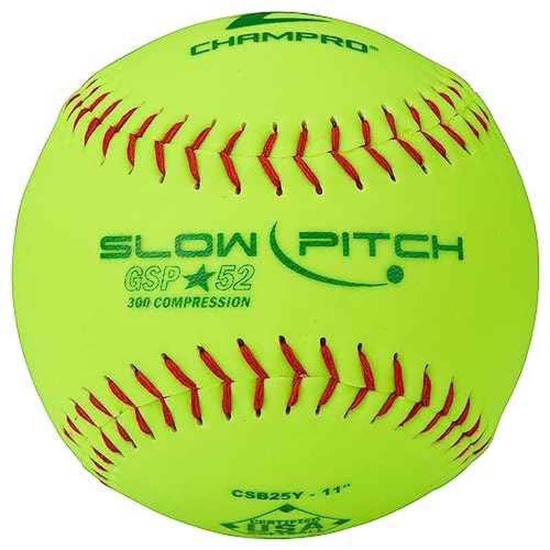 Champro ASA 11" Slow Pitch Softballs with Durahide Cover and .52 COR, 12 Pack
