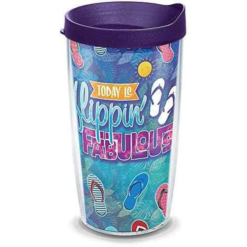 Tervis Flippin Fabulous Insulated Tumbler with Wrap and Lid, Clear 16 oz Tritan