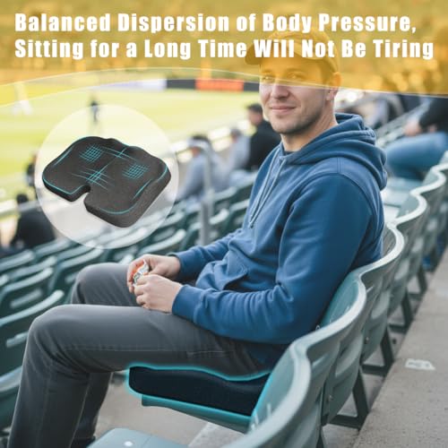 Chicvault 2-Pack Extra Thick 50D High-Density Stadium Seat Cushions for Bleachers & Travel