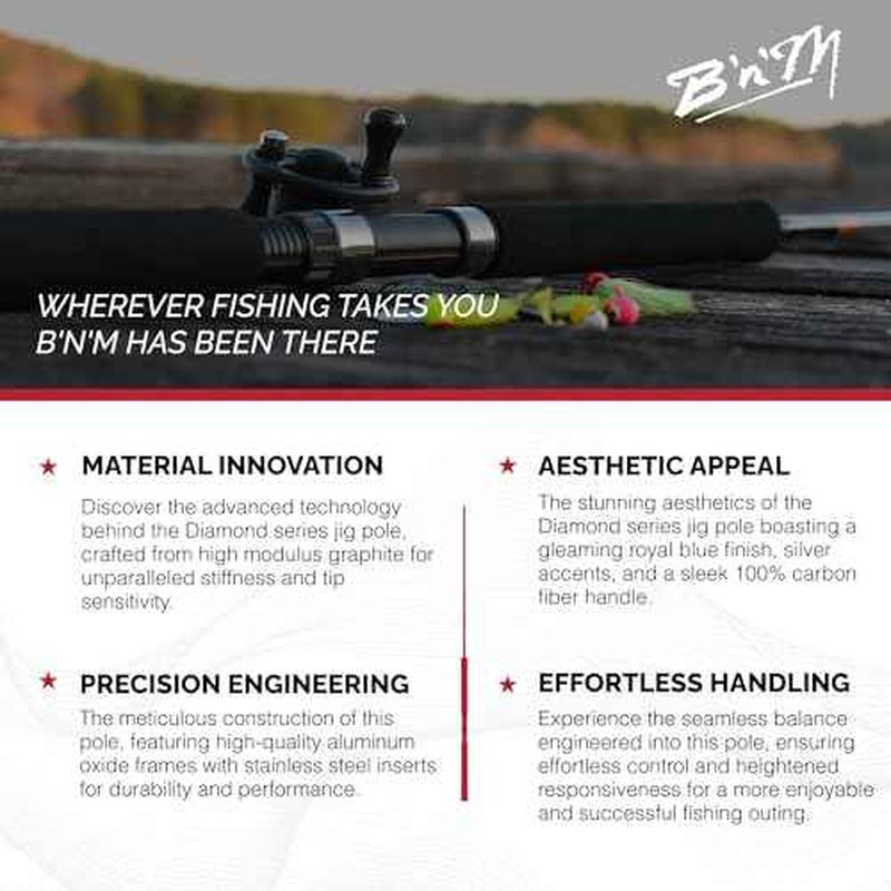 B&M DIA122 12 ft. Diamond Jig Fishing Pole - 2 Piece