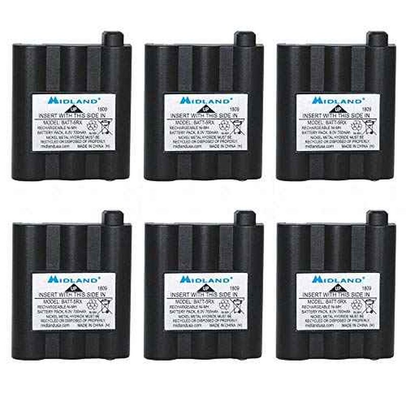 Midland AVP17 Rechargeable Battery Packs XT511, T290, T295 and GXT Series GMRS Radios (6-Pack)