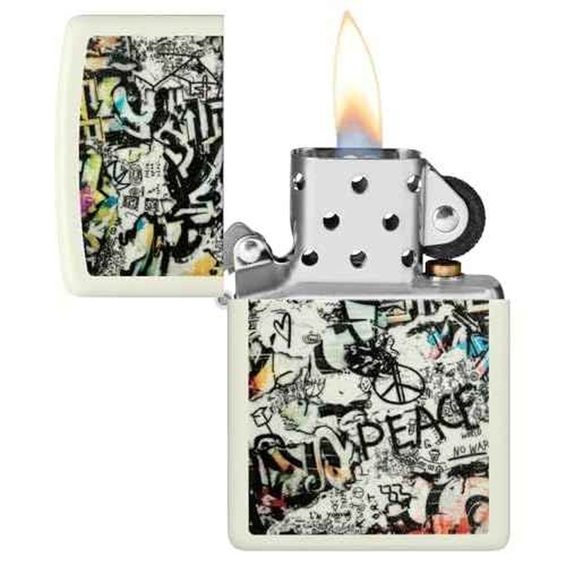 Zippo Street Art Graffiti Glow in The Dark Pocket Lighter