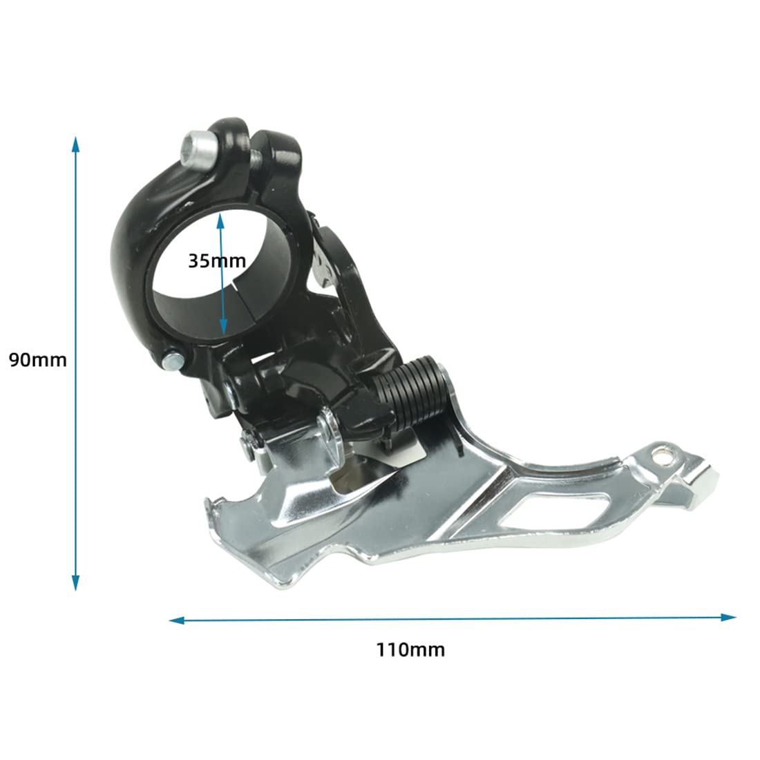 Front Bike Derailleurs 3 Speed Clamp On Top Bottom Pull Front Derailleurs Compatible with top or Bottom Routing for Mountain Bike Road Bicycle MTB BMX with Adjust Clamp Size 31.8mm 34.9mm
