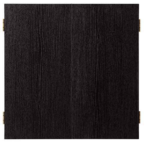 Viper Hideaway Dartboard Cabinet Set with Steel-Tip Dart Board, Reversible Board with Baseball Game Option, Two Sets of Darts, Chalk Scoreboards, and Matte Black Finish