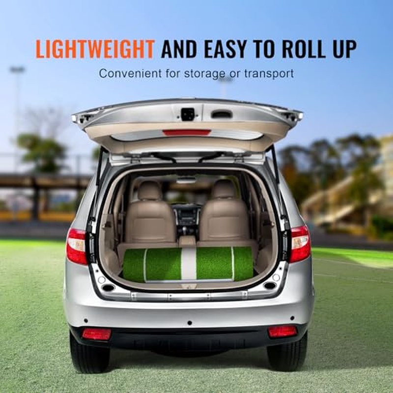 VEVOR 10x3ft Softball/Baseball Pitching Mat with Rubber Mound - Anti-Fade Turf & Anti-Slip Foam Backing, Portable Fastpitch Training Aid for Indoor/Outdoor Practice (Red/Green)
