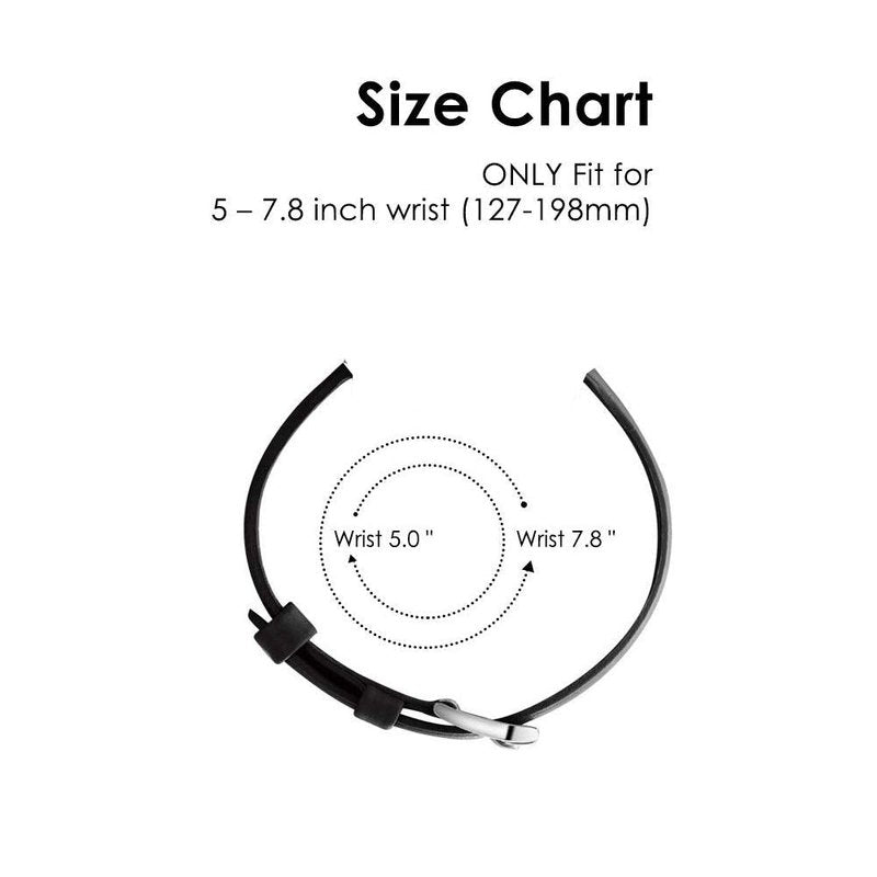 Lamshaw Compatible with Dyurwa P97 & Soudorv P97 Smart Watch Band, Slim Vintage Leather Strap, Black, 5.5' - 7.5'