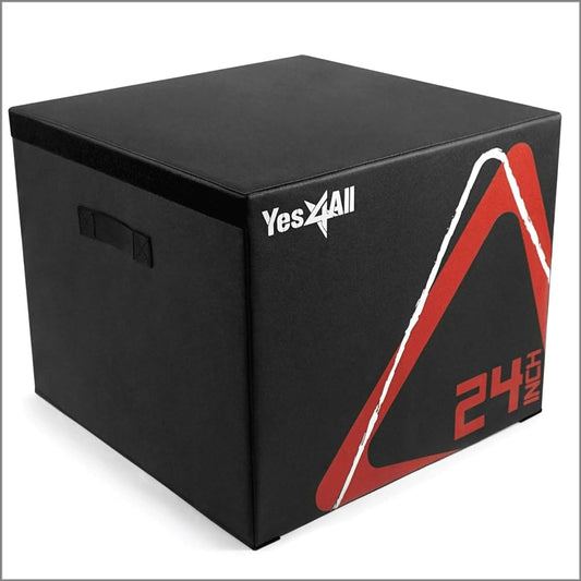 Yes4All Adjustable Soft Plyo Box/Plyometric Jump Box for Plyometric Exercises, Crosstrain, Box-squats - 24inch