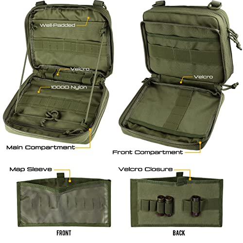 WYNEX Tactical Large Admin Pouch of Double Layer Design, Molle EDC EMT Utility Pouch with Map Sleeve Modular Tool Pouch Large Capacity Flag Patch Included-9.5 inch L * 7.5 inch H * 3.2 inch W.