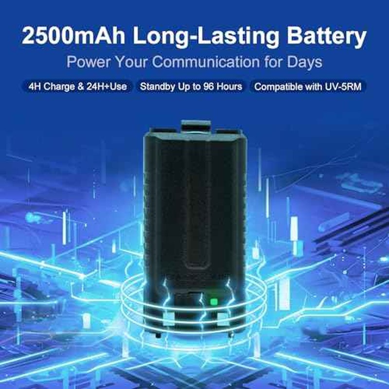 BAOFENG UV-5RM 10W Ham Handheld Radio Long Range with Tactical Antenna, Portable Two Way Walkie Talkies for Adults 5RM Multi-Band Radio with Air Duct Earpiece & 2500mAh Type-C Battery, 2 Pack