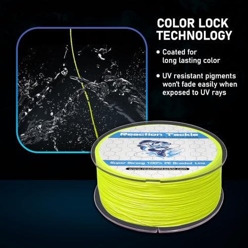 Reaction Tackle Braided Fishing Line NO FADE Red 10LB 150yd