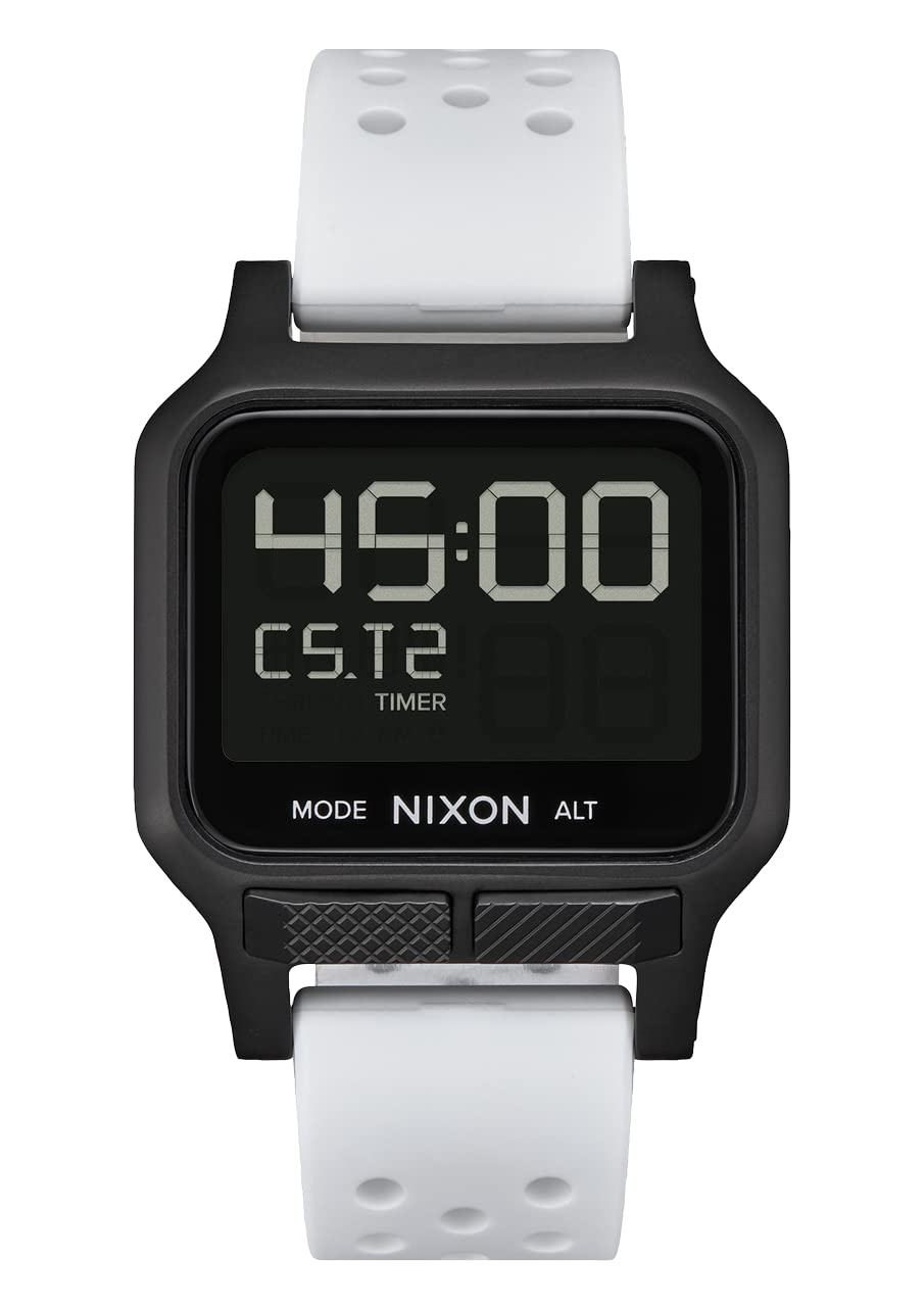 NIXON Heat A1320 - Digital Watch for Men and Women - 100M Water Resistant Exercise Workout and Running Watch - Mens Ultra Thin Lightweight Sport Watches - Custom 38 mm LCD Display, 20mm PU Band
