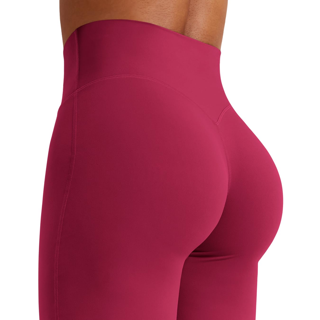 YEOREO Workout Leggings Womens No Front Seam Straight Leggings 29" High Waist Buttery Eddiy Gym Yoga Pants Ruby Red XS