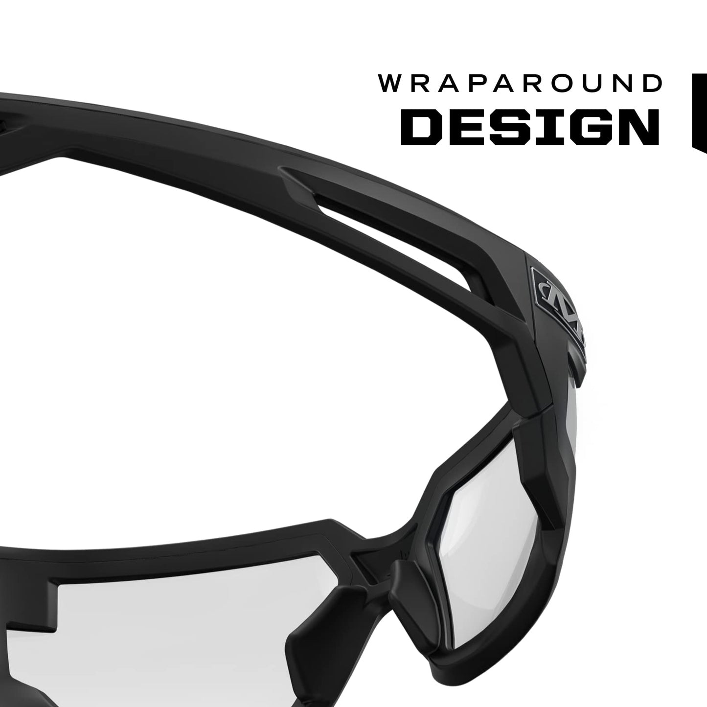 Mechanix Wear Type-X Clear Lens Safety Glasses - Anti-Fog Polycarbonate Industrial Safety Glasses - Ventilated Temples & Scratch-Resistant Lenses - Black Frame