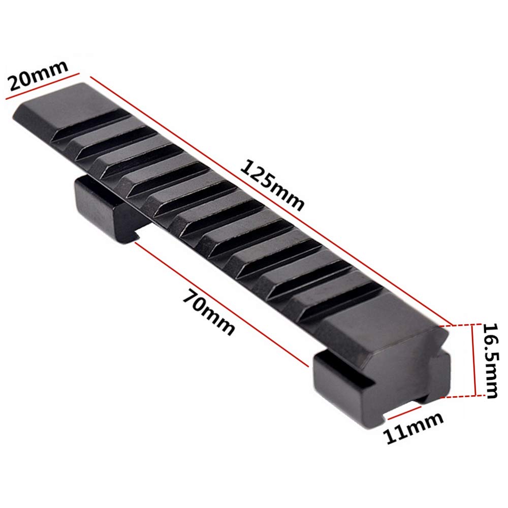 Jnrtifow 11mm Dovetail to 20mm Picatinny Weaver Rail Riser Mount Adapter for Rifle Scope, Black