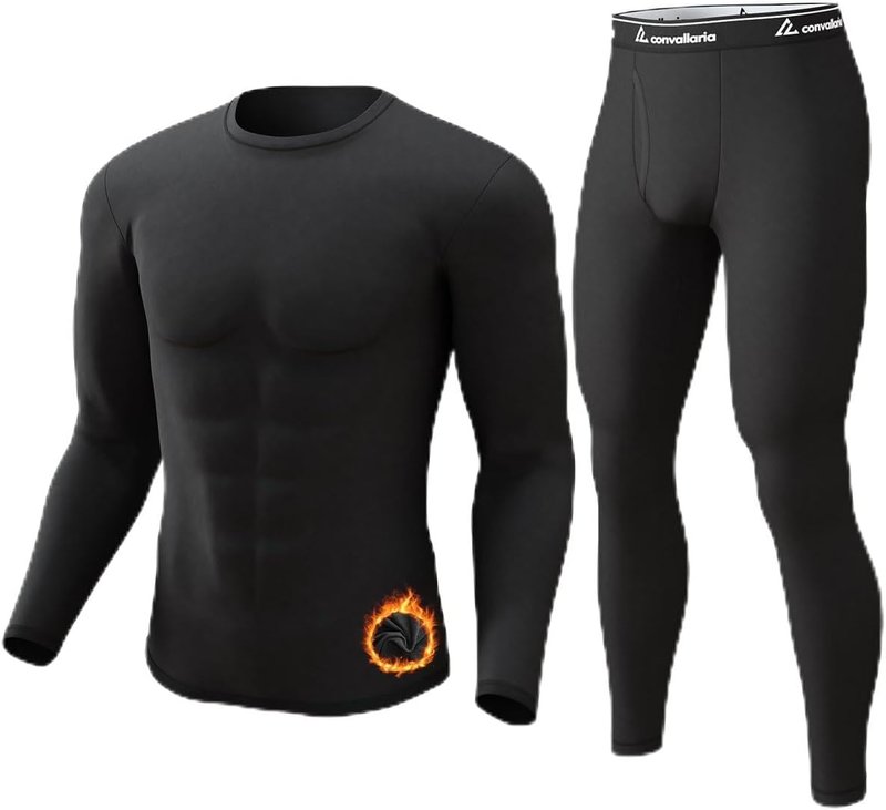 Long Johns Thermal Underwear for Men - Soft Fleece Lined Base Layer Gift Set | Cold Weather Comfort