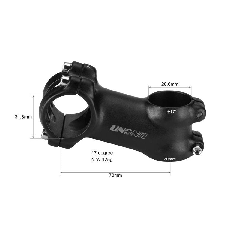 31.8 Stem 70mm 17 Degree FOMTOR Bike Handlebar Stem Riser MTB Stem Suitable for Mountain Bike Road Bike BMX MTB (31.8 x 70mm)