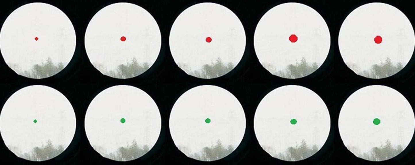 MAYMOC Red and Green Reflex Sight with 4 Reticles, with 20mm Mount Rail
