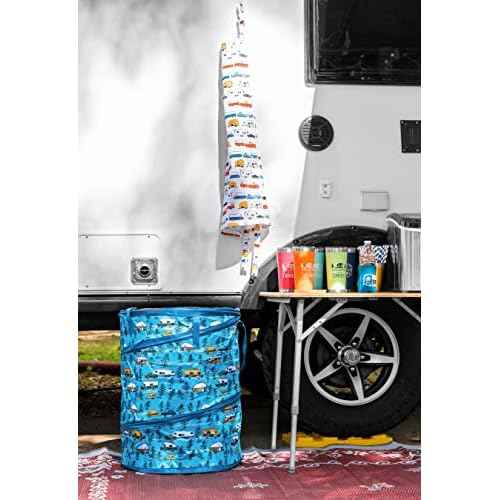 Camco Life is Better at The Campsite Tumbler | Heavy Duty Double Wall Vacuum Insulation | Crafted of 18/8 Stainless Steel | Unique ¡°Life is Better at The Campsite¡± Design on Cool Blue | 20-oz (53057)