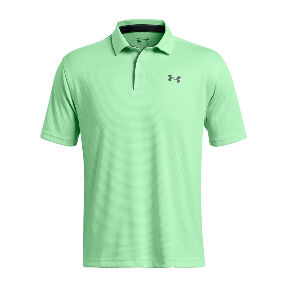 Under Armour Men's Tech Golf Polo, (350) Matrix Green / / Pitch Gray, Small Tall