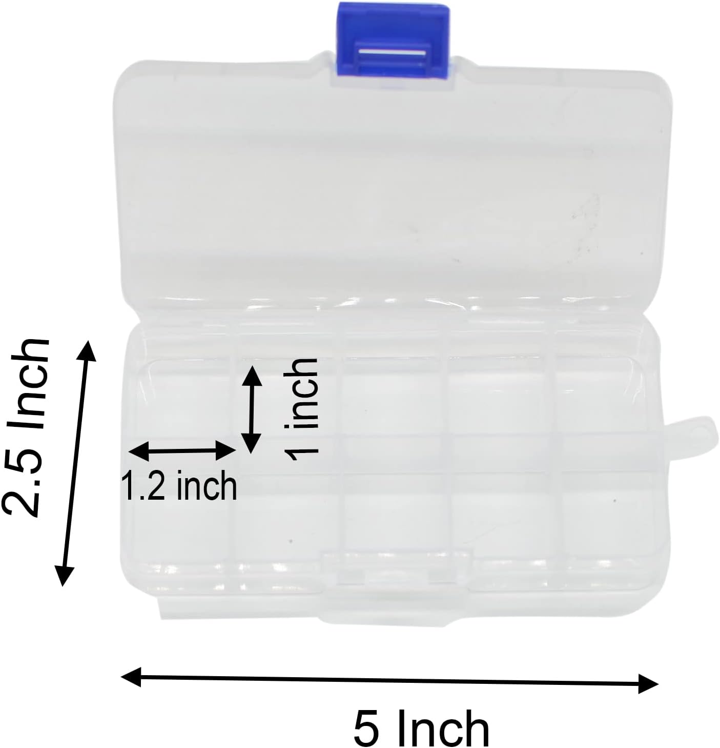 Jewelry Organizer Box - 4 Pcs Adjustable Clear Plastic Divider Storage | 10 Grids, 5" x 2.5", White