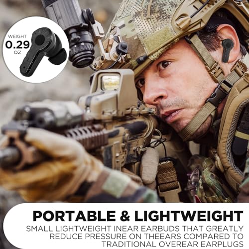 ARM NEXT Electronic Wireless Sound Suppression Ear Hearing Protection NRR 27dB Earplug with Rechargeable Case, in-Ear Gun Sound Amplification Safety Earmor for Shooting, Hunting and Range