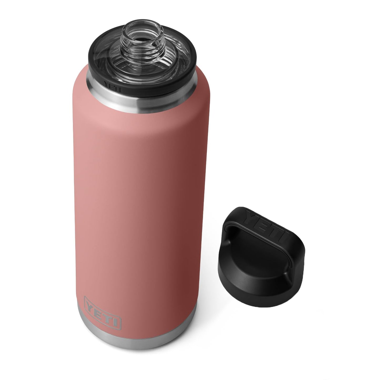 YETI Rambler 46 oz Bottle, Vacuum Insulated, Stainless Steel with Chug Cap, Sandstone Pink