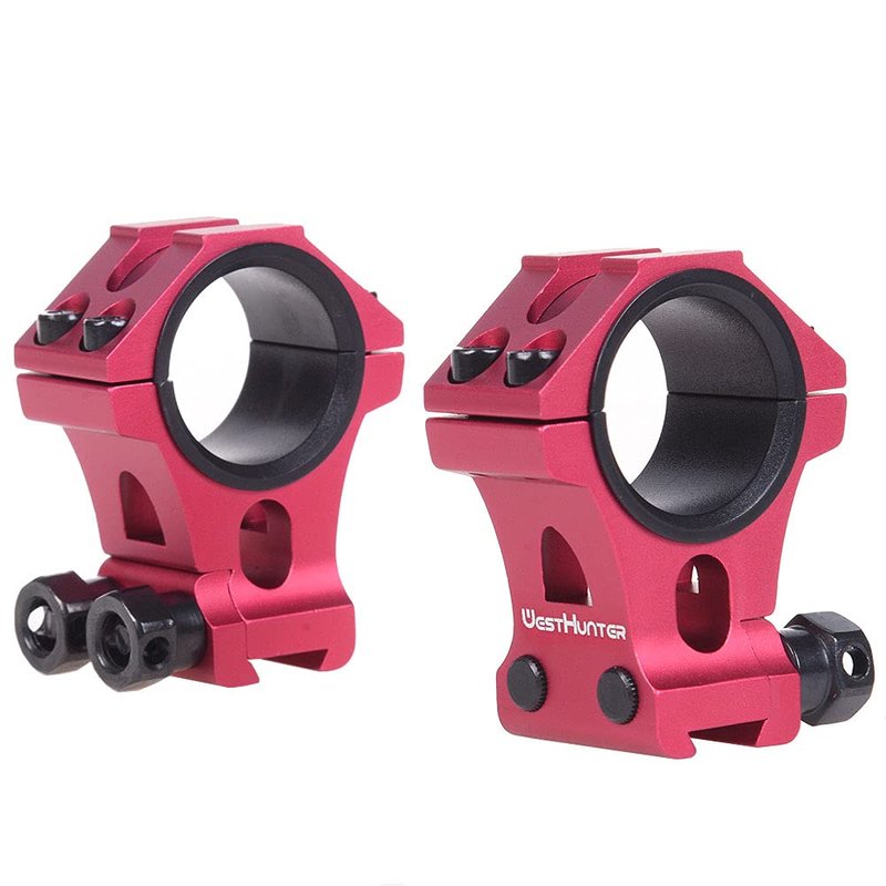 WestHunter Optics Dovetail Scope Rings, 1 Inch 30 mm Tactical Precision Scope Mount | 36 mm Center Height, Red