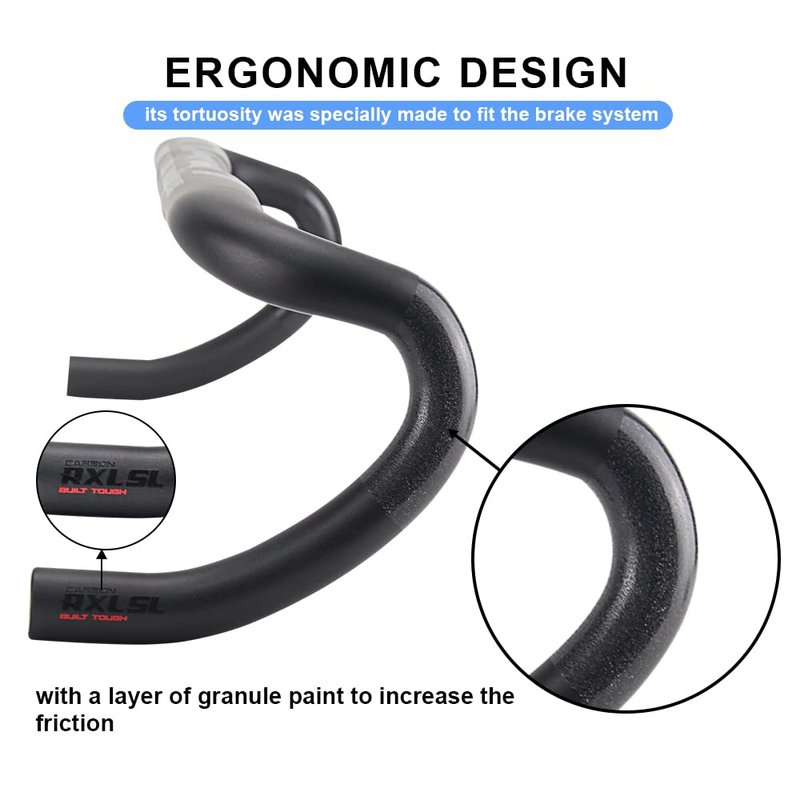 RXL SL Carbon Road Bike Handlebars - 31.8mm, 440mm Drop, External Cables, Black, UD Glossy