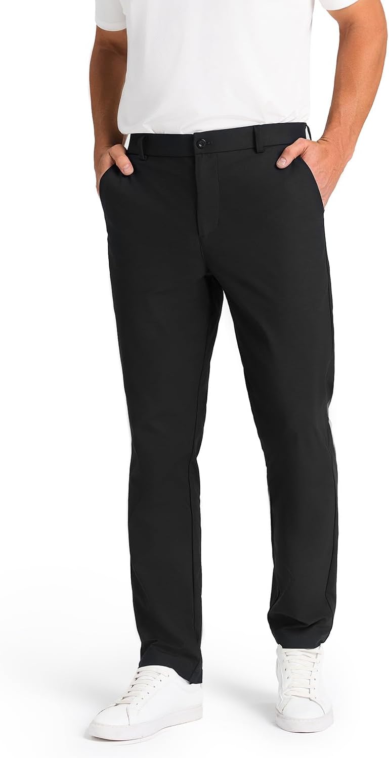 Mens Classic Fit Golf Pants - Stretch Lightweight Dress Pants with Pockets | 30''/32''/34'' Sizes