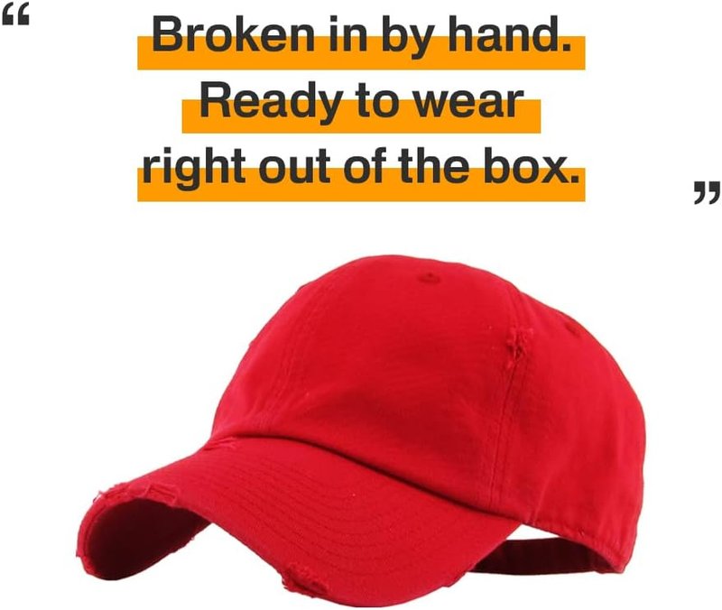 Vintage Washed Distressed Cotton Dad Hat - Adjustable Unisex Baseball Cap