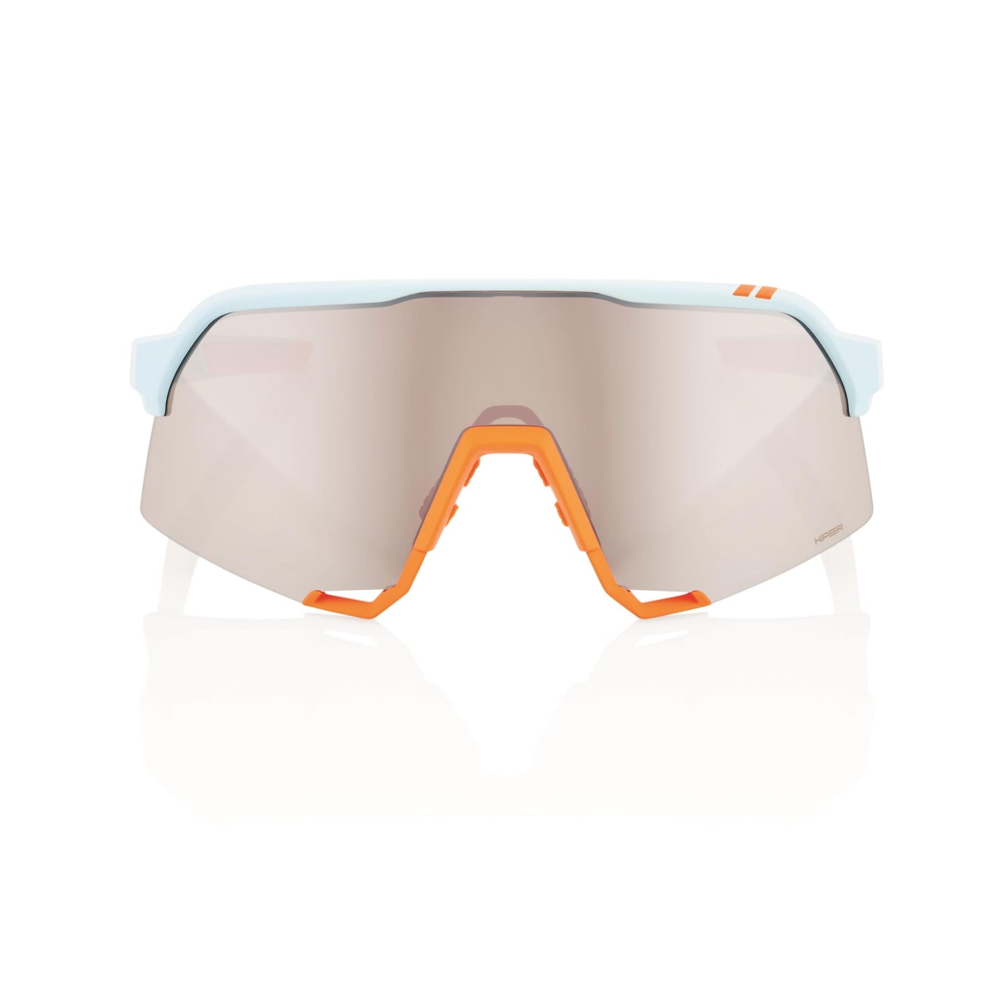 100% S3 Sport Performance Cycling Sunglasses (Soft Tact Two Tone - HiPER Silver Mirror Lens)