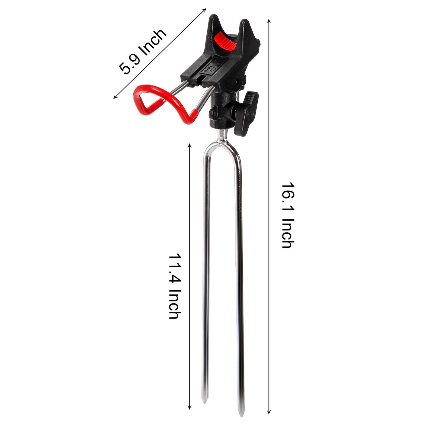 Nicunom 2 Pack Fishing Rod Holders - 360 Degree Adjustable Fishing Pole Rack Stand for Bank, Beach, Ground, Gifts for Men