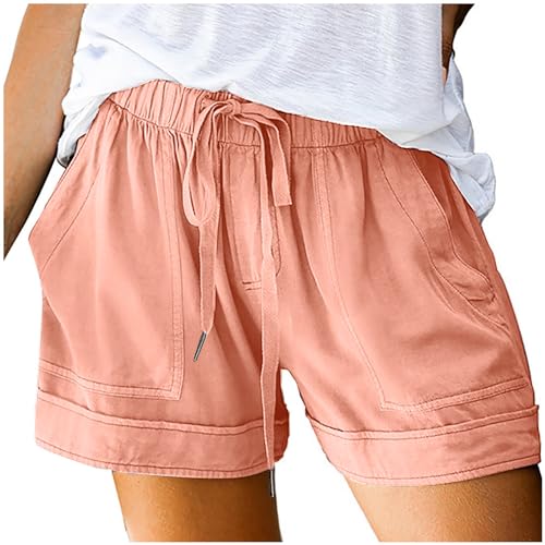 Aboser Womens Cargo Shorts Womens Shorts Casual Drawstring Sweatshorts Classic Solid Color Pant Stretch Wide Leg Bottoms 2024 Y2K Lounge Shorts Sales Today Prime of Day Deals 2024